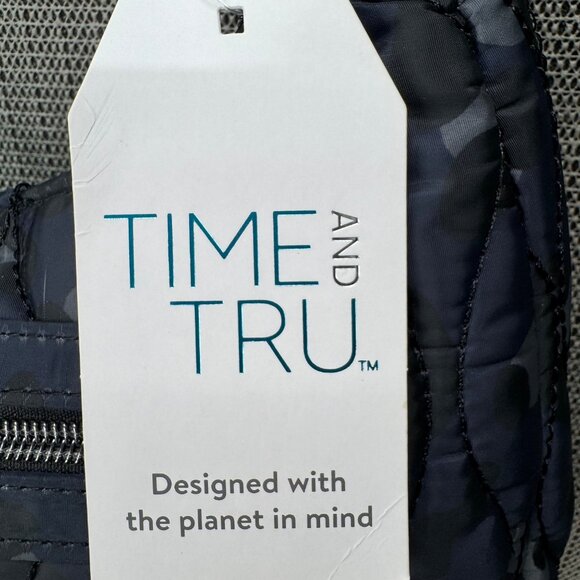 Time And Tru Quilted Navy Camouflage Shoulder Handbag With Adjustable Strap - Picture 5 of 8